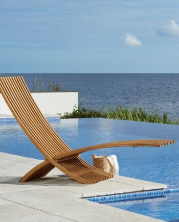 Solid Acacia Wood Sun Lounger